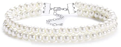 BABEYOND 1920-tal kvinnor halsband flera lager choker imitation pärla halsband för bröllop brud smycken imitation pärlhalsband elegant retro Gatsby kostym tillbehör, En storlek, Imitationspärla, Pärla