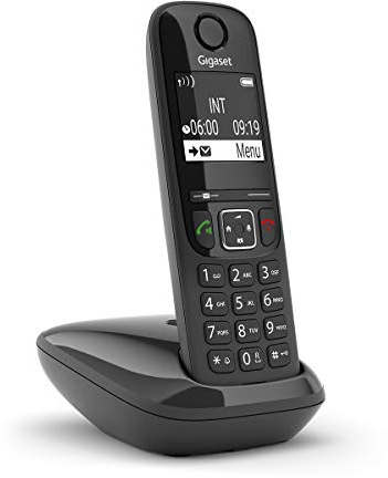 Gigaset AS690 - téléphone DECT sans fil - grand écran à haut contraste - excellente qualité audio - profils sonores réglables - fonction mains libres - protection des appels indésirables, noir