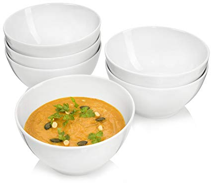 Sänger | Suppenschalen Sunfort, 6-teiliges Set aus Porzellan, Füllmenge: 800 ml, Suppenteller Tief, Teller Set | PREMIUM COLLECTION