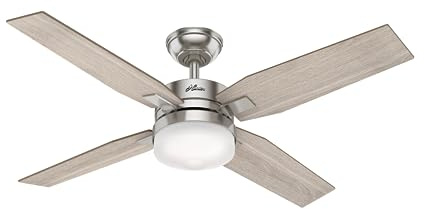 HUNTER FAN Deckenventilator Mercado 127 cm für den Innenbereich, mit Beleuchtung und Fernbedienung, 4 austauschbaren Flügeln, Modell 50650
