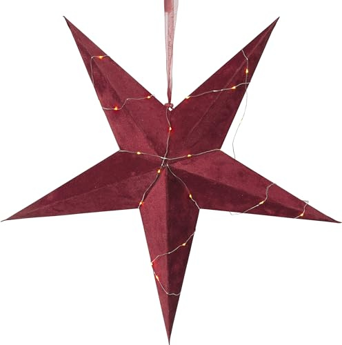 Star Velvet Papierstern, Papier, rot