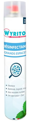 WYRITOL - Désinfectant grands espaces - Purifie l'air- Désinfecte les objets, surfaces et textiles - Bactéricide, fongicide et virucide - Parfum menthe - 750ML - Fabrication française