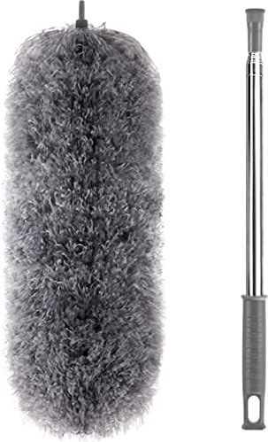 Plumeau en microfibre – un plumeau extensible et pliable de 254 cm à long manche pour le nettoyage de la poussière et des toiles d'araignées