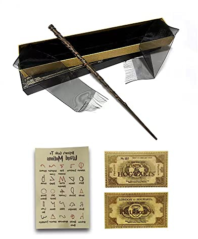 CustomOwnJewelry Zauberstab Hermine Granger Harry Potter Film Set Movie Props Wand Ollivanders Box Hermine Granger Kostüm Magic Wand, Braun, 15in