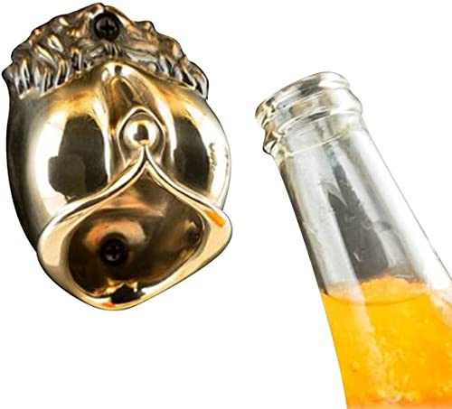 Abrebotellas de botella montada en la pared escultura de bronce, botella montada en la pared Refrigerador Barra de cerveza exclusiva Sacacorchos Accesorio accesorios para amantes de la cerveza Inicio