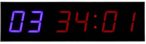Temporizador de Gimnasio Reloj Pared Digital LED 1.8 Pulgadas Cronómetro Cuenta Regresiva Ascendente Temporizador Intervalos 12/24H Montaje Mando Remoto EU Enchufe(EU Plug)