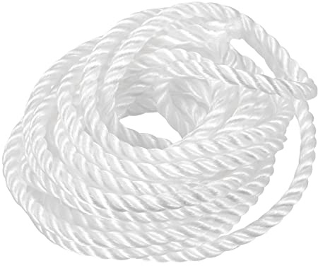 sourcing map Twisted Mason Line Nylon Twine String Cord White 5M/16.4 Feet 8MM Dia for Netting, Landscaping, Home Improvement, DIY Projects, Crafting, Masonry, Gardening