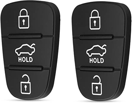 2 Stück Autoschlüssel Tastenfeld für Hyundai Schlüsselgehäuse | für Hyundai i10 i20 i30 ix20 ix35 Kia Rio Ceed Soul Venga Sportage Sorento Picanto Schlüssel,Tastenfeld Hyundai I20-3Tasten
