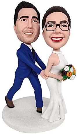 mydedor Custom Bobble-Heads Figur Customized Doll, Hochzeitspaar Custom Bobble Head, Bobble Head Figuren Handmade Personalized Sculpture Gift