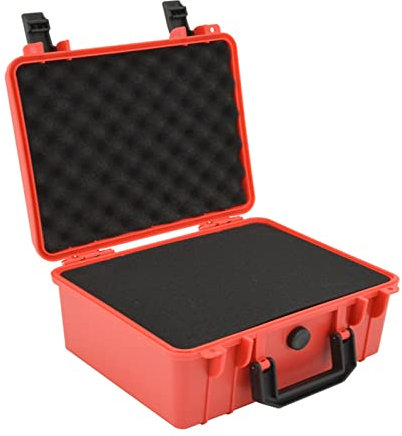 TUFFS 280x240x130mm ABS Kunststoff Lagerung Werkzeugkasten Ausrüstung Werkzeugkoffer Outdoor Koffer mit Schaumstoff innen (Farbe: Rot, Größe: 280x240x130mm)