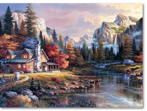 Fuumuui Kit de Pintura por Números para Adultos y Niños, Principiantes, Incluye Pinceles y Pinturas Acrílicas 40 x 50 cm - Paisaje, Valle Secluded