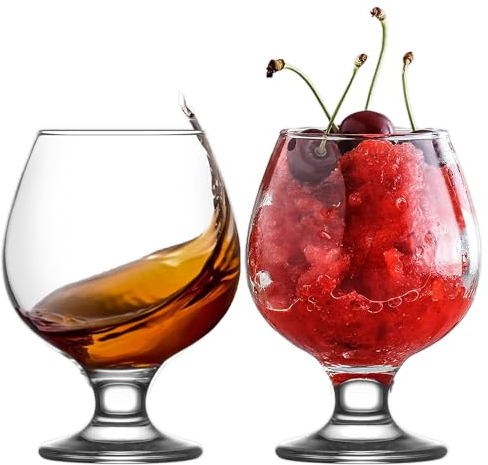 NORDIC SCHILLER Snifter Beer Glasses, Brandy Glasses Set of 6 390ml 100% Lead Free Cognac Glass, Stem Beer Glass, Beer Goblets