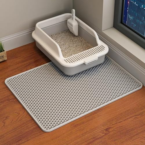 ERHAOG Katzenklo Matte Katzenstreu Matte 45 * 30 cm - Doppelte Schichte Wasserdichte Entwurf Katzenmatte Katzenklo, Katzentoilette Matte Vorleger Katzentoilette für Toilette