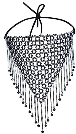 VALICLUD Gesicht Vorhang Quaste Schleier Masken aus Metallgitter Sonne weihnachtsdeko Strasssteine Maskerade Masken Strass-Gesichtsmaske Einweg bilden hängende Perlen Nylon Cosplay-Kette