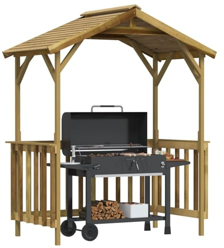 Homgoday Grillpavillon Pavillion Gartenpavillon Holzunterstand Grillunterstand Grillüberdachungen Grillpavillon Grillunterstand für Terrasse und Garten Kiefernholz Imprägniert 163,5x93x210 cm