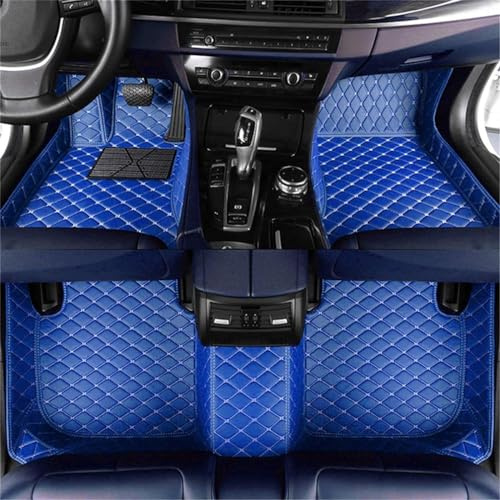 Nach Maß Leder Fußmatten Auto für Mercedes Benz CLA C117 180 200 220 260 4MATIC 2014-2018,Fussmatten Auto wasserdichte rutschfeste Automatten Autoteppich Auto Deko,Blue