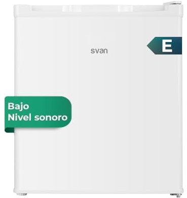 SVAN Frigorífico Refrigerador Blanco SR504500E. Capacidad 41 Litros, Puerta Reversible, Bajo Nivel Sonoro, Eficiencia Energética Clase E