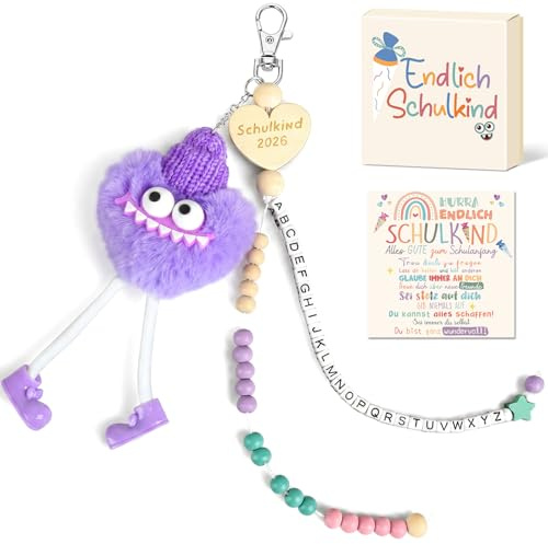 iZoeL Einschulung Geschenk Mädchen Rechenkette Schultüte Füllung Monster | Schulkind Rechenkette, Einschulung Geschenk Mädhcen, Monster Glücksbringer, Grußkarte, Geschenkbox, ideale Schultüten Füllung