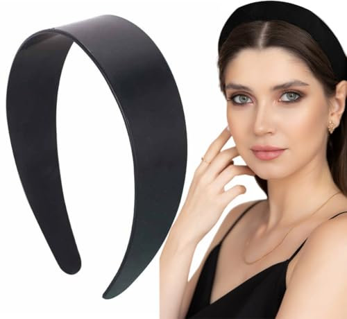 KGDUYC Fasce moda donna Confezione da 1 pezzo Fascia rigida larga 4 cm Fascia per capelli in tinta unita alla moda Fascia per capelli in tinta unita antiscivolo Accessori per capelli da donna