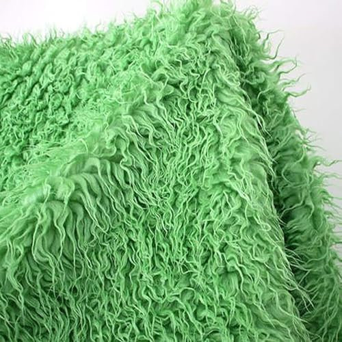 Kunstfell-Überwurf, Kunstpelzstoff, gelockt, weicher Plüsch, Kunstfellstoff für Heimwerker, Basteln, Foto-Requisiten, Hintergrundkissen, 150 x 50 cm, für Kleidung, Socken, Puppen, Weihnachtsbäume