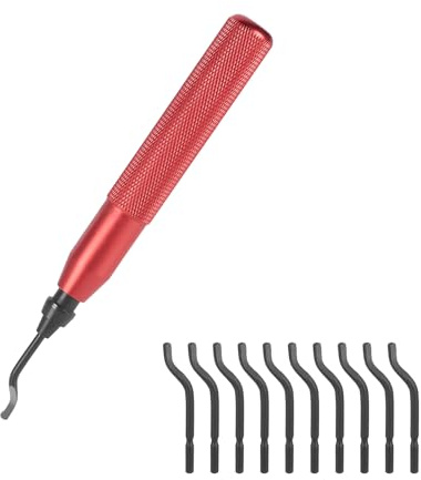 Funnytek Deburring Tool Kit with 10 High Speed Steel BS1010 Blades | Fit Metal, Plastic, Resin, 3D Printer, PVC and Copper Pipes, Hole Deburrer, Burr Remover, Portable Reamer Tool