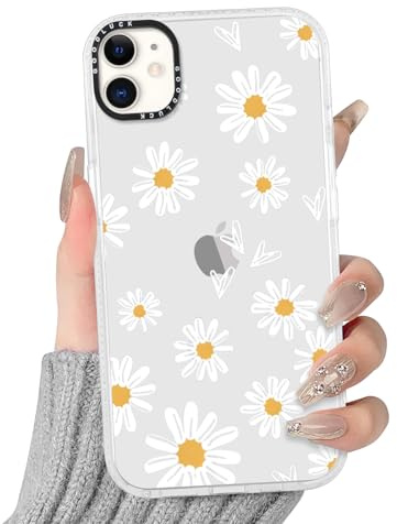 Yirlbey Transparent HandyHülle für iPhone 12 Mini Hülle, Aesthetic Blumen Bunt Muster Herz Design Mädchen Geschenk Schutzhülle, Silikon TPU-Rahmen PC-Rückseite Case Cover für iPhone 12 Mini 5,4