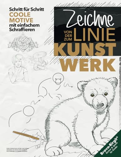 Einfach Zeichnen lernen und üben | auch Anfänger: Zeichenbuch zum Zeichnen lernen mit Bleistift, Schritt Anleitungen und einfachem Schraffieren