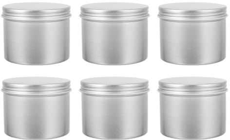 HOMOBABE 6 Stück Aluminium Schraubdosen Runde Aufbewahrungsbehälter für Lebensmittel Kosmetik Teepulver und DIY Projekte und Leicht zu Reinigen