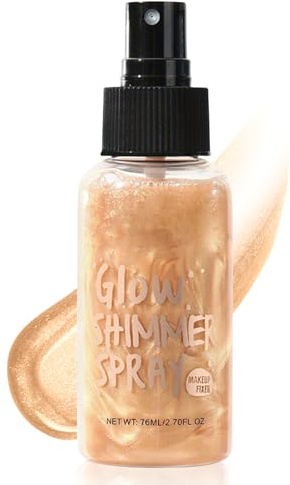 Olio Corpo Illuminante Liquido, Idratante Nutriente Crema Illuminante Corpo, Olio Corpo Brillantinato Impermeabile, Crema Brillantini Corpos, Spray Glitter Corpos Highlighter Makeup per Viso Gamba