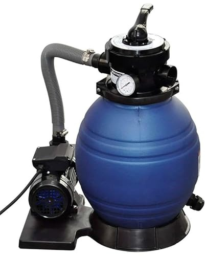 Impianto di filtraggio a sabbia per piscina e vasca idromassaggio – Pompa filtro a sabbia da 400 W con portata di 11.000 l/h, efficiente e durevole per acqua pulita