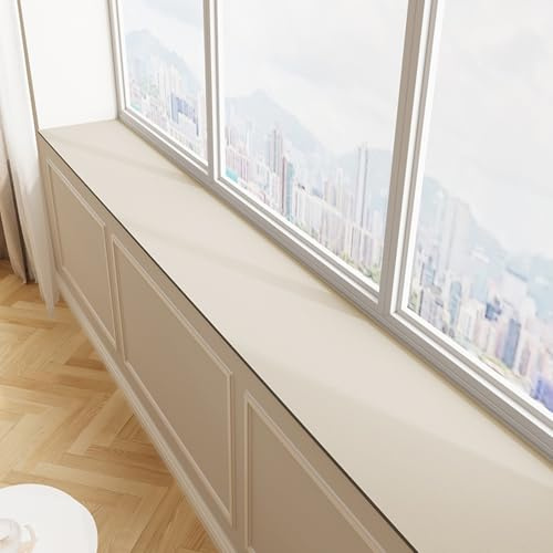 Window Sill Mat, Narrow Dustproof Window Sill Protector Cover, Diatom Mud Windowsill Pads Can Be Cut, for Window Sill Remodel(White,290x15cm/114.2x5.9in)