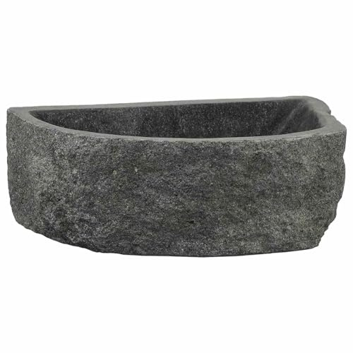 vidaXL Lavabo montado en la pared Gris 45 x 35 x 15 cm Piedra de río