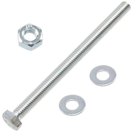 AERZETIX - Juego de 10 tornillos М8X110 mm con cabeza hexagonal + 20 arandelas M8x16 mm + 10 tuercas hexagonales M8 para bricolaje y fijación ligera | acero