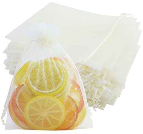 55 Stück Beige Groß Organzasäckchen 13x18cm: Geschenksäckchen mit Zugband Transparent Schmucksäckchen, Organza Beutel Hochzeit zum Befüllen Geschenk Bonbon, Einfarbige Netztasche mit Kordelzug