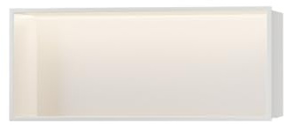 Led Shower Niche, Stainless Steel Bathroom Niches, Anti-fingerprint and Waterproof, No Tile Needed, Recessed Bathroom Storage Shelf for Bathroom Kitchen Living Room(White,90cm)