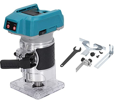 Router per la lavorazione del legno senza spazzole al litio, macchina per tagliare e intagliare con batteria da 18 V, trimmer per fori a 6 velocità e 30.000 giri/min con copertura