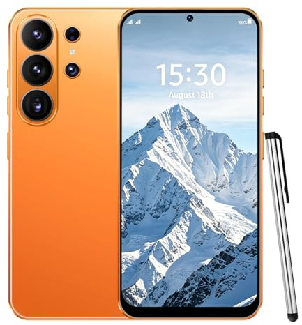 QrZrQ 4G Smartphone, Écran HD+ 6.6 Incell, 4GB RAM+32GB ROM(TF 256GB), Batterie 5000mAh, Android 12, Double Nano SIM, Caméra 16MP+13MP, Déverrouillage Facial, OTG (Orange)
