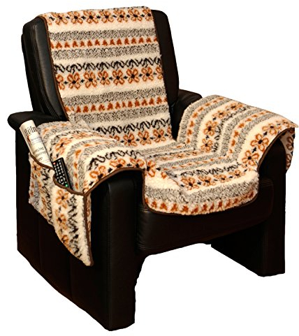 Arsvita Sesselschoner Lammflor Sesselauflage Sesselbezug Sessel-Überwurf Landhaus bunt