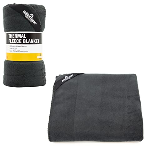 Milestone Camping Fleecedecke, Thermo-Polar, Anthrazit