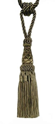 Mosel Avenue Art & Gobelin Studio (DE) Raffhalter 70 cm Quaste 20 cm mit Kordel Olivgrün Hellgrün Gardinen Vorhang Gardinenhalter Quaste Halter für Gardinen im Jugendstil