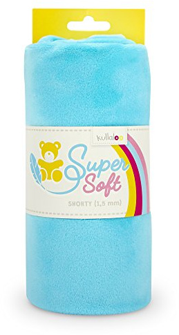 kullaloo Plüsch Stoff SuperSoft SHORTY in vielen Farben - 1,5mm Florlänge, EN 71-3 & EN 71-9 Zertifiziert (türkis)