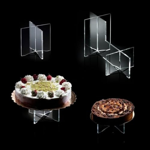 Set Alzatine per dolci e torte trasparenti Alzate per esposizione da vetrina o frigo in metacrilato