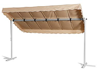 GRASEKAMP Qualität seit 1972 Standmarkise Dubai Beige 375x225cm Terrassenüberdachung Raffmarkise Mobile Markise