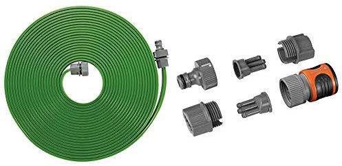 Arroseur Souple Gardena : Arroseur à Pulvérisation Fine pour Arrosage de Zones Étroites et Allongées & Kit de Raccordement pour Arroseur Souple de Gardena : Raccords pour Début et Fin de Gicleurs