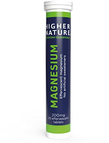 Higher Nature - Magnesium Effervescent - 200mg Magnesium Effervescent Supplement - Natural Orange Flavour - No Artificial Sweeteners - 20 Tablets