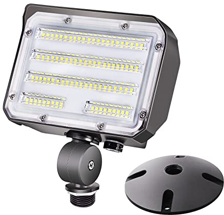 SZGMJIA 30W LED Flood Light with Knuckle, Outdoor Security Fixture Light with Dusk-to-Dawn Photocell 5000K 4,050lm(200W Equivalent) Waterproof with Base AC100-277V for Wall Mount Entrance Garden Yard