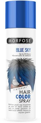 Morfose Blue Sky Temporary Hair Color Spray 150 ml – Temporäres Haarfärbespray – Intensive Blautöne mit 24h Halt & einfacher Auswaschbarkeit
