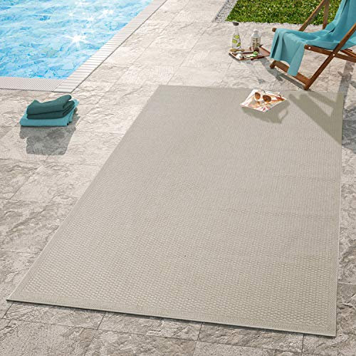 TT Home Alfombra De Exterior Terraza Alfombra Cocina Monocromo Moderna, Color:Beige, Tamaño:60x100 cm
