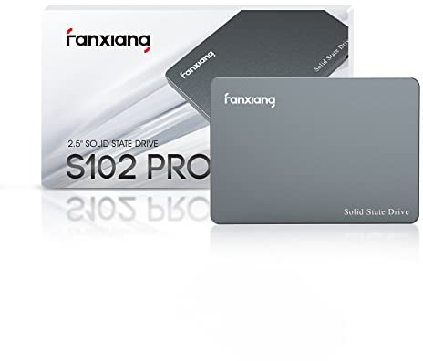 fanxiang SATA SSD 1TB Interne Festplatte 2,5 Zoll, 570MB/s Lesen, 520MB/s Schreiben, Interne SSD mit 70% SLC Cache, für Desktop, Laptop, PS4 (S102Pro)