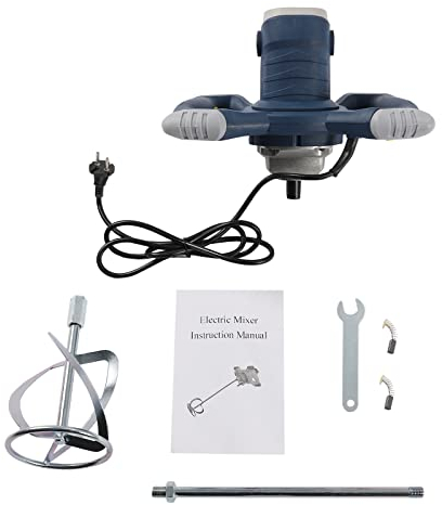Mezclador de mortero de color 2400 W Máquina compacta para mezclar materiales viscosos Asas ergonómicas Adjustable 6 velocidades Azul